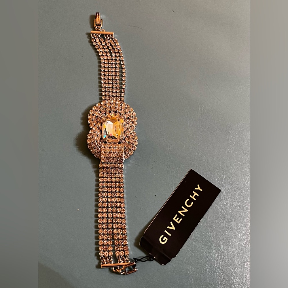 GIVENCHY Crystal Multi-Row Statement Flex Bracelet